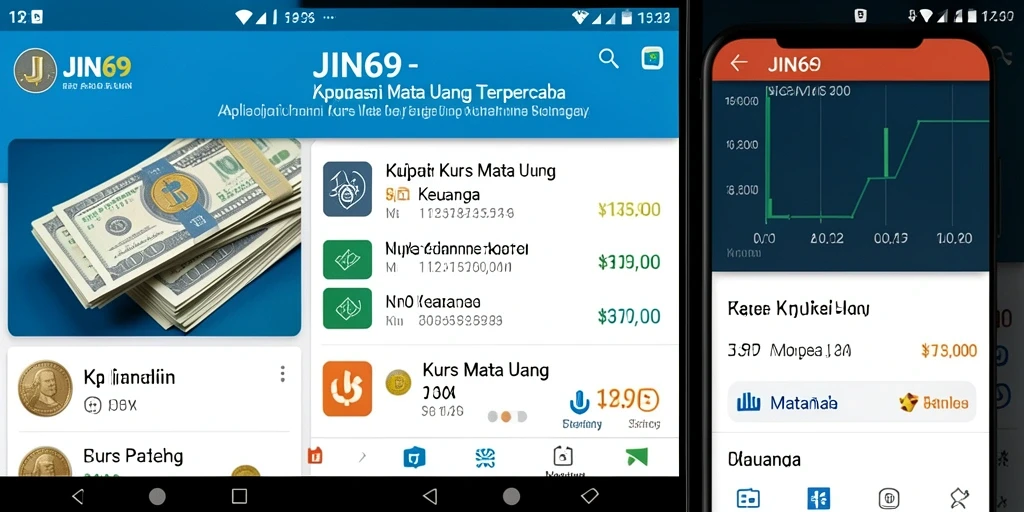 Antarmuka intuitif aplikasi JIN69 untuk konversi mata uang.
