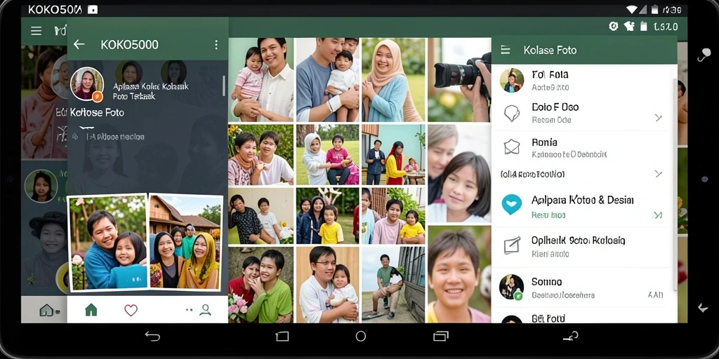 Tampilan antarmuka KOKO5000 saat membuat kolase foto.