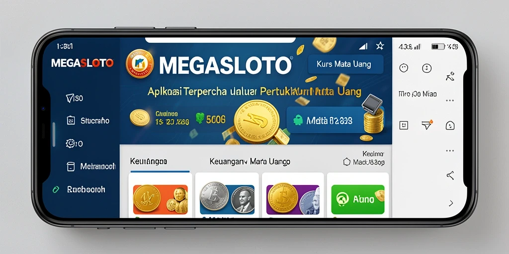 Antarmuka MEGASLOTO menampilkan kurs mata uang yang jelas dan informatif.