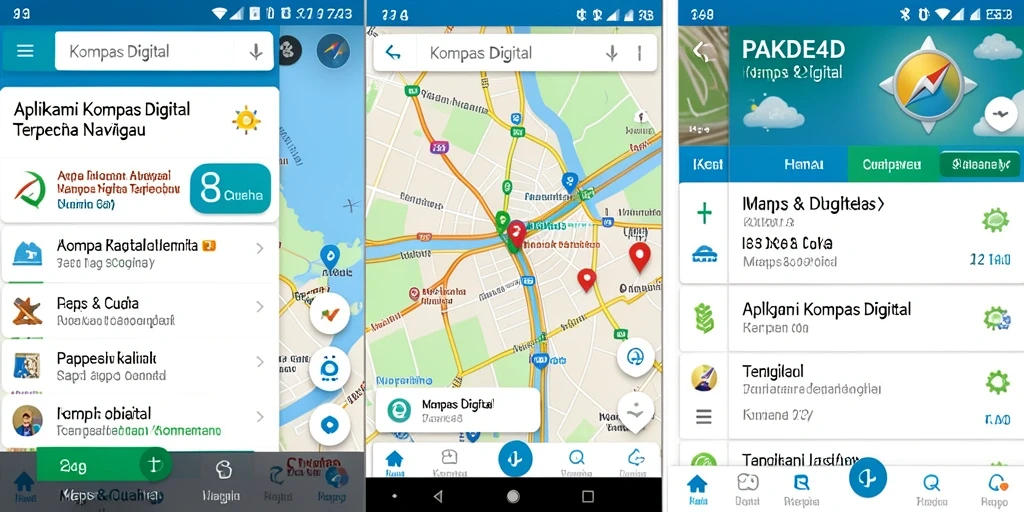 Tampilan antarmuka PAKDE4D yang menarik dan sederhana untuk kompas digital.
