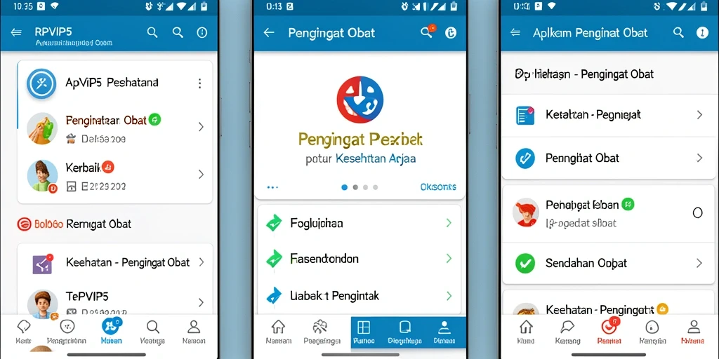 Antarmuka RPVIP5 yang sederhana dan mudah digunakan untuk pengingat obat.
