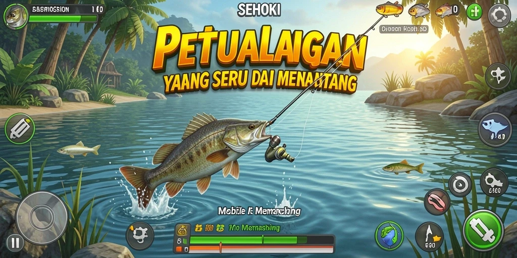Antarmuka SEHOKI yang menarik dengan berbagai pilihan lokasi memancing.